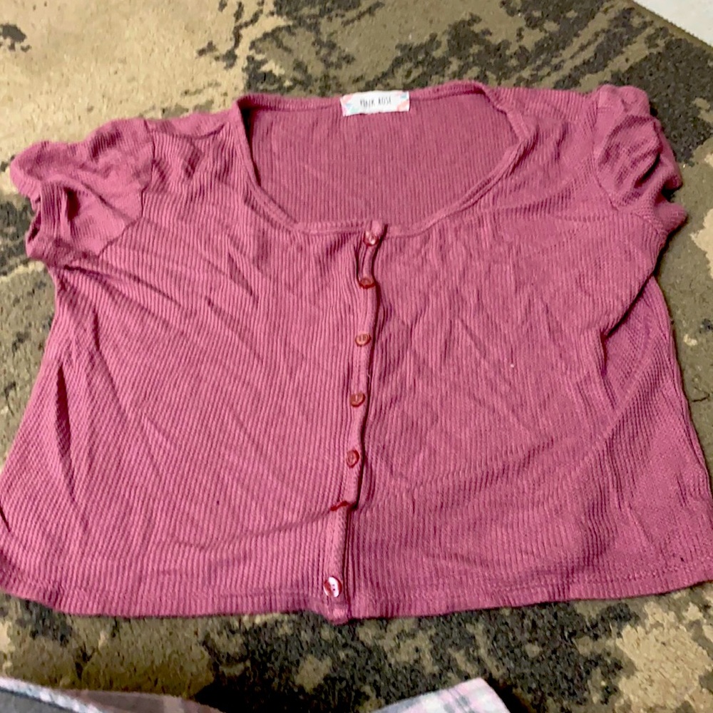 Really wrinkly purple shirt